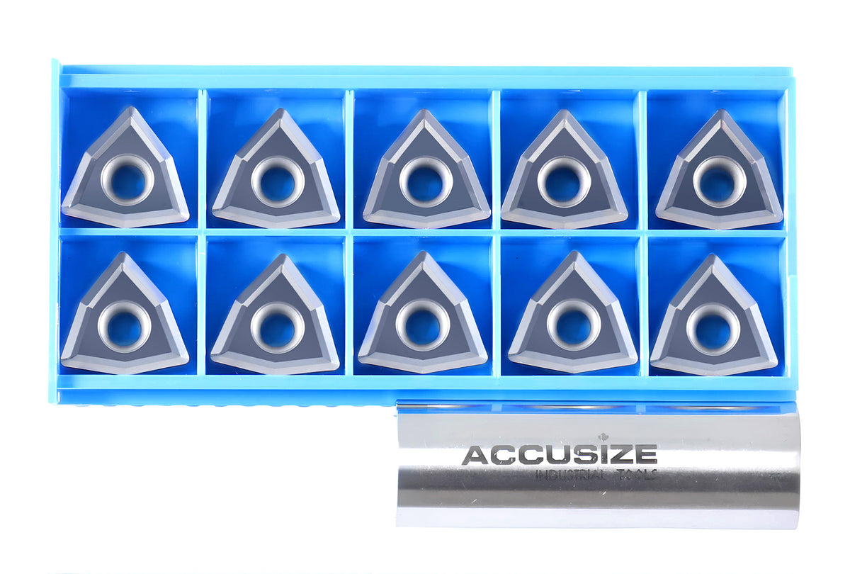 WCGT Inserts, Uncoated, Carbide, for Cutting Aluminum, 10 Pcs/Set