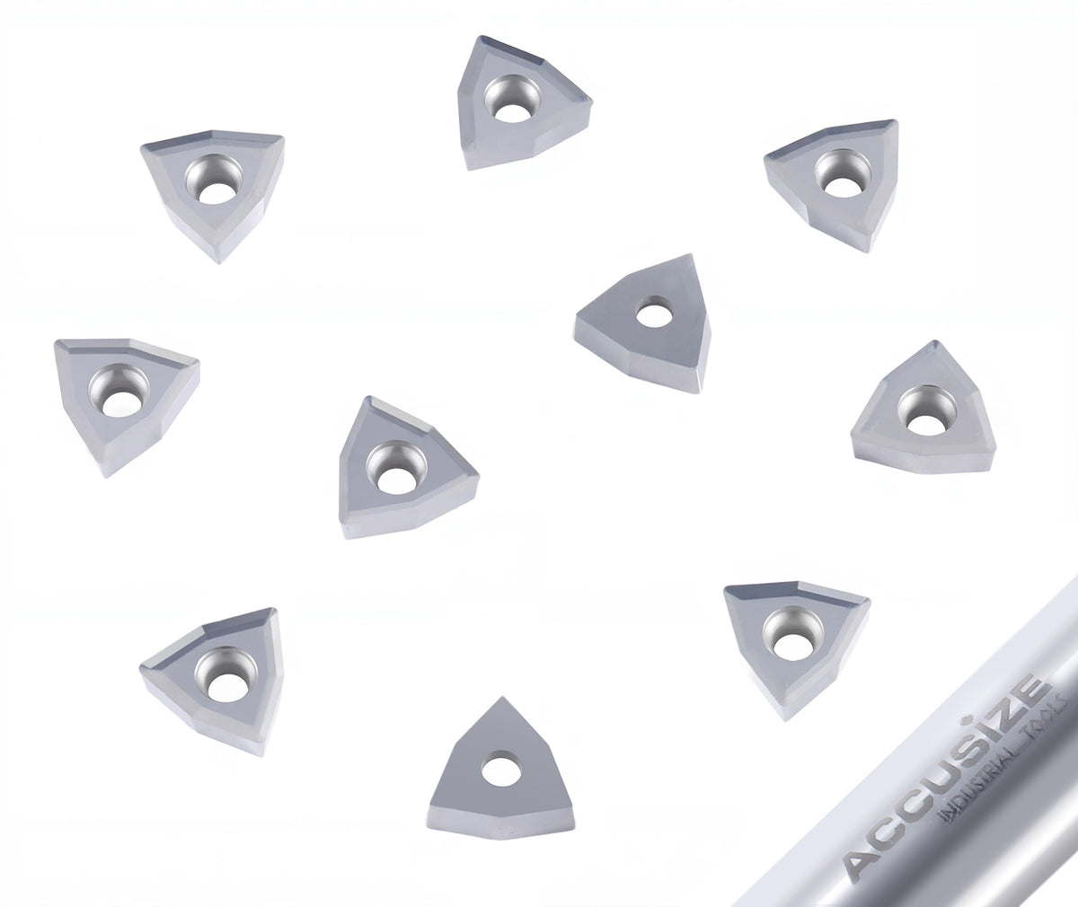 WCGT Inserts, Uncoated, Carbide, for Cutting Aluminum, 10 Pcs/Set