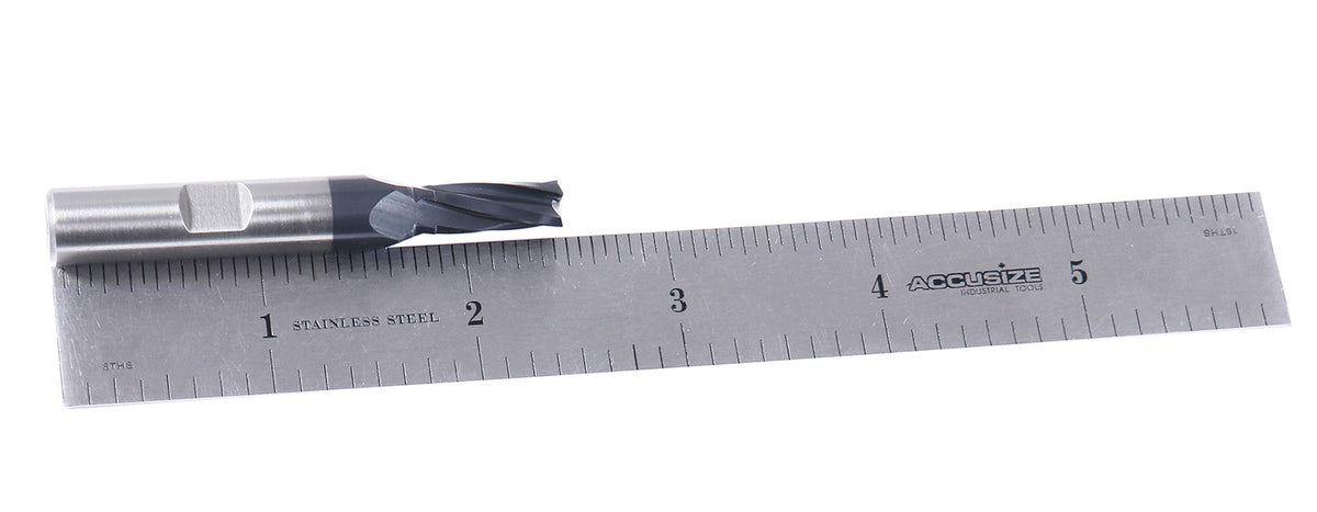 1/4 by 3/8 by 5/8 by 2-7/16'' M42 8% Cobalt Tialn Finishing End Mill, C.N.C, Center Cutting, 6800-4021