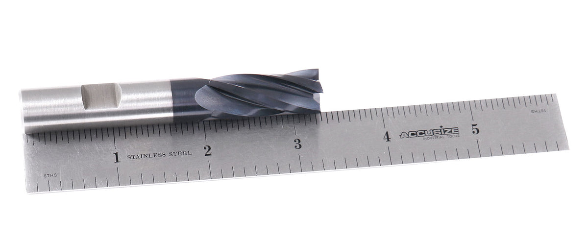 1/2 by 1/2 by 1-1/4 by 3-1/4'' M42 8% Cobalt Tialn Finishing End Mill, C.N.C., Center Cutting, 6800-4051