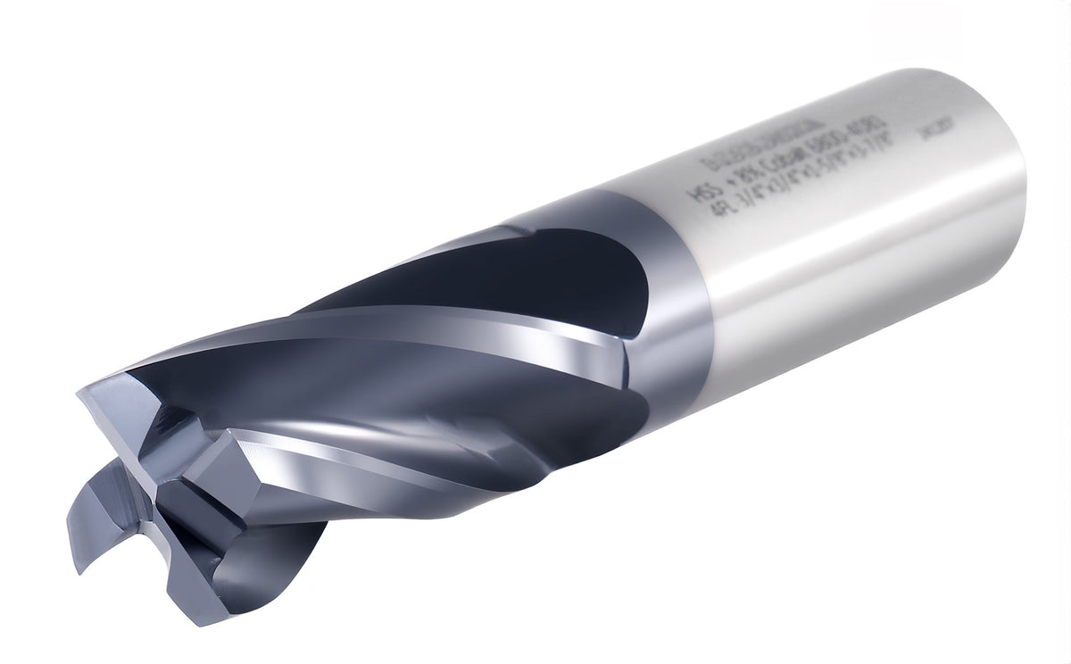 3/4'' by 3/4'' by 1-5/8'' by 3-7/8'' M42 (8% Cobalt) Tialn Finishing End Mill, C.N.C., Center Cutting, 6800-4081