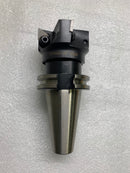 3/4'' Caterpillar V-Flange CAT40 Shell Mill Holder with a 2-1/2'' 90-deg Indexable Face Mill