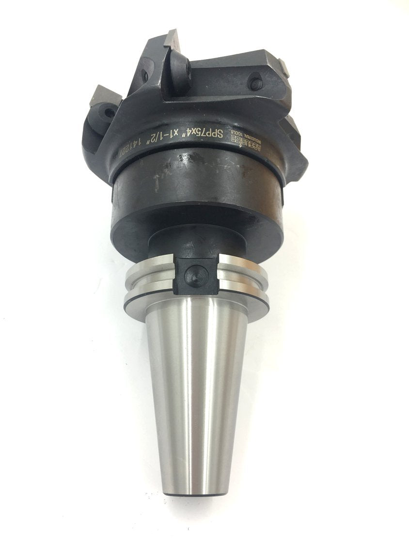 1-1/2'' Caterpillar V-Flange CAT40 Shell Mill Holder with a 4'' 75-deg Indexable Face Mill #7108-2514