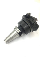 1-1/2'' Caterpillar V-Flange CAT40 Shell Mill Holder with a 4'' 75-deg Indexable Face Mill