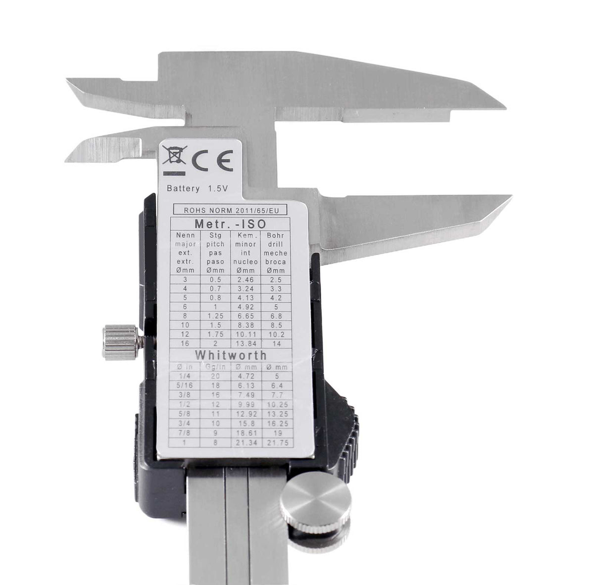 0-6'' Range by 0.001'' Resolution 3-Key Electronic Digital Caliper with Extra Large LCD, Ab11-1106