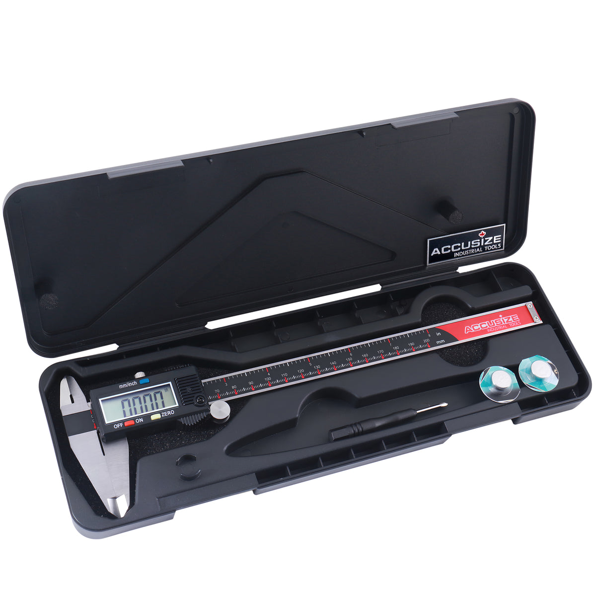 0-8''/0-200mm by 0.0005''/0.01mm 3-Key Digital Caliper with Extra Large LCD Metric/Imperial, Ab11-1108