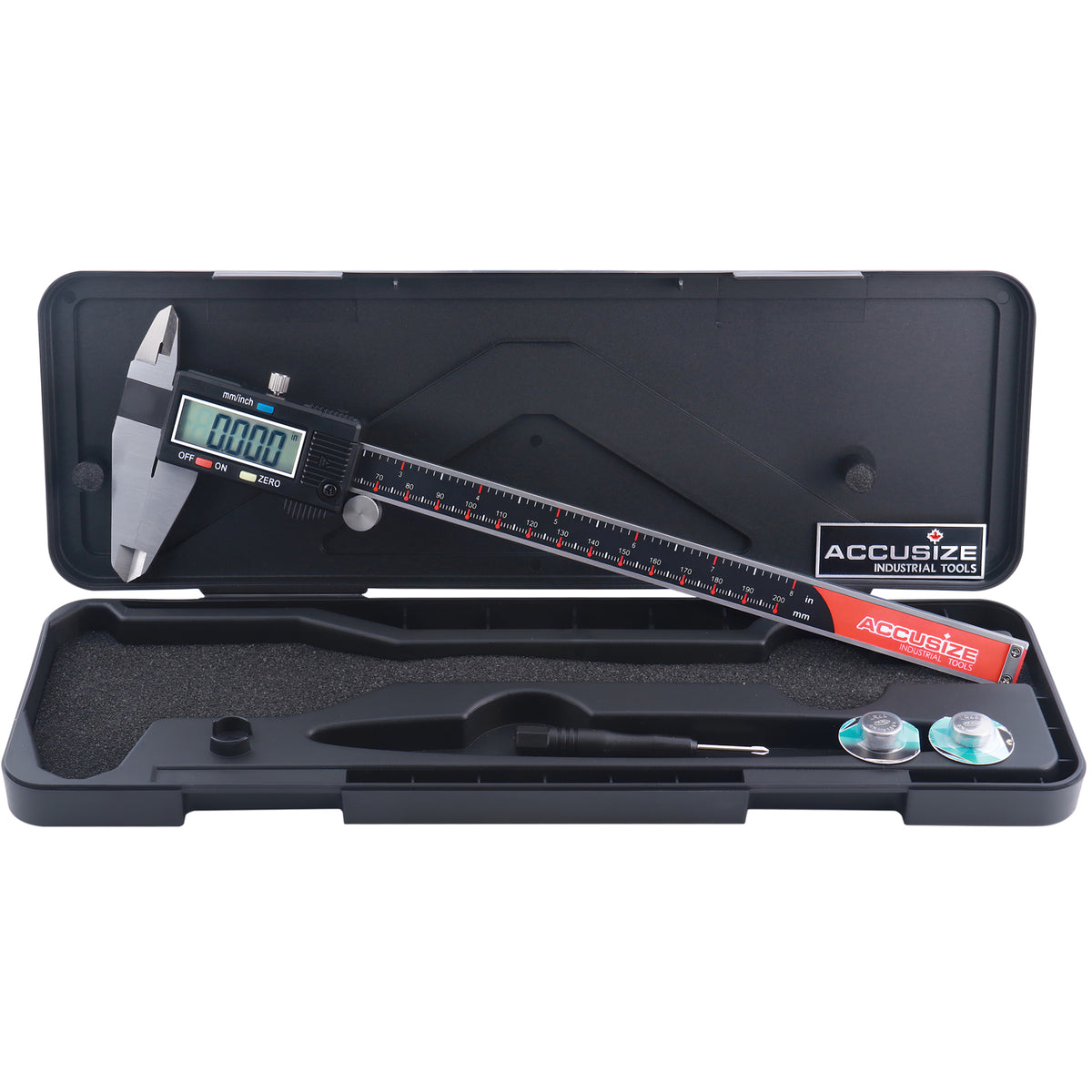 0-8''/0-200mm by 0.0005''/0.01mm 3-Key Digital Caliper with Extra Large LCD Metric/Imperial, Ab11-1108