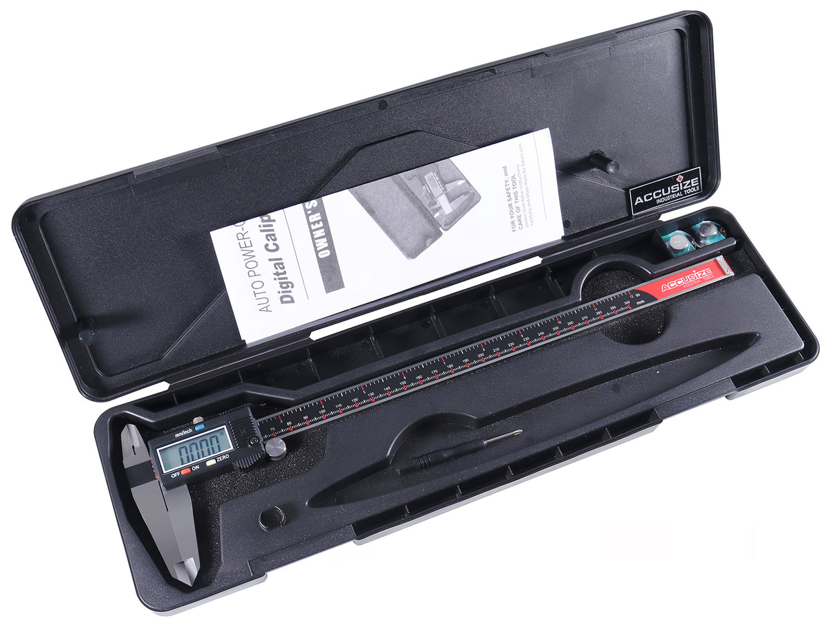 0-12'' Range by 0.001'' Resolution 3-Key Electronic Digital Caliper with Extra Large Lcd, Ab11-1112