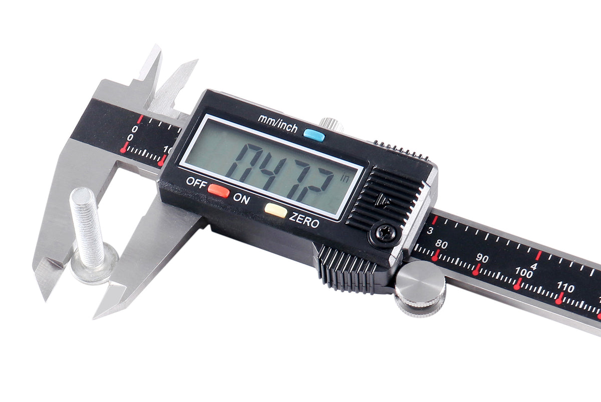 0-12'' Range by 0.001'' Resolution 3-Key Electronic Digital Caliper with Extra Large Lcd, Ab11-1112