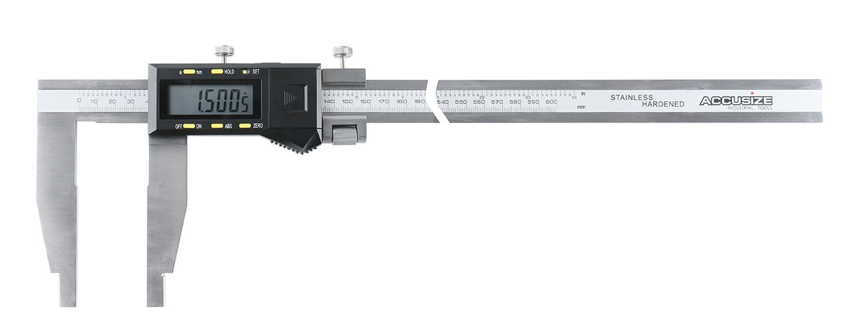 0-24''/0-600mm by 0.0005'' Heavy Duty Digital Caliper with Fine Adjustment, Ab11-1660