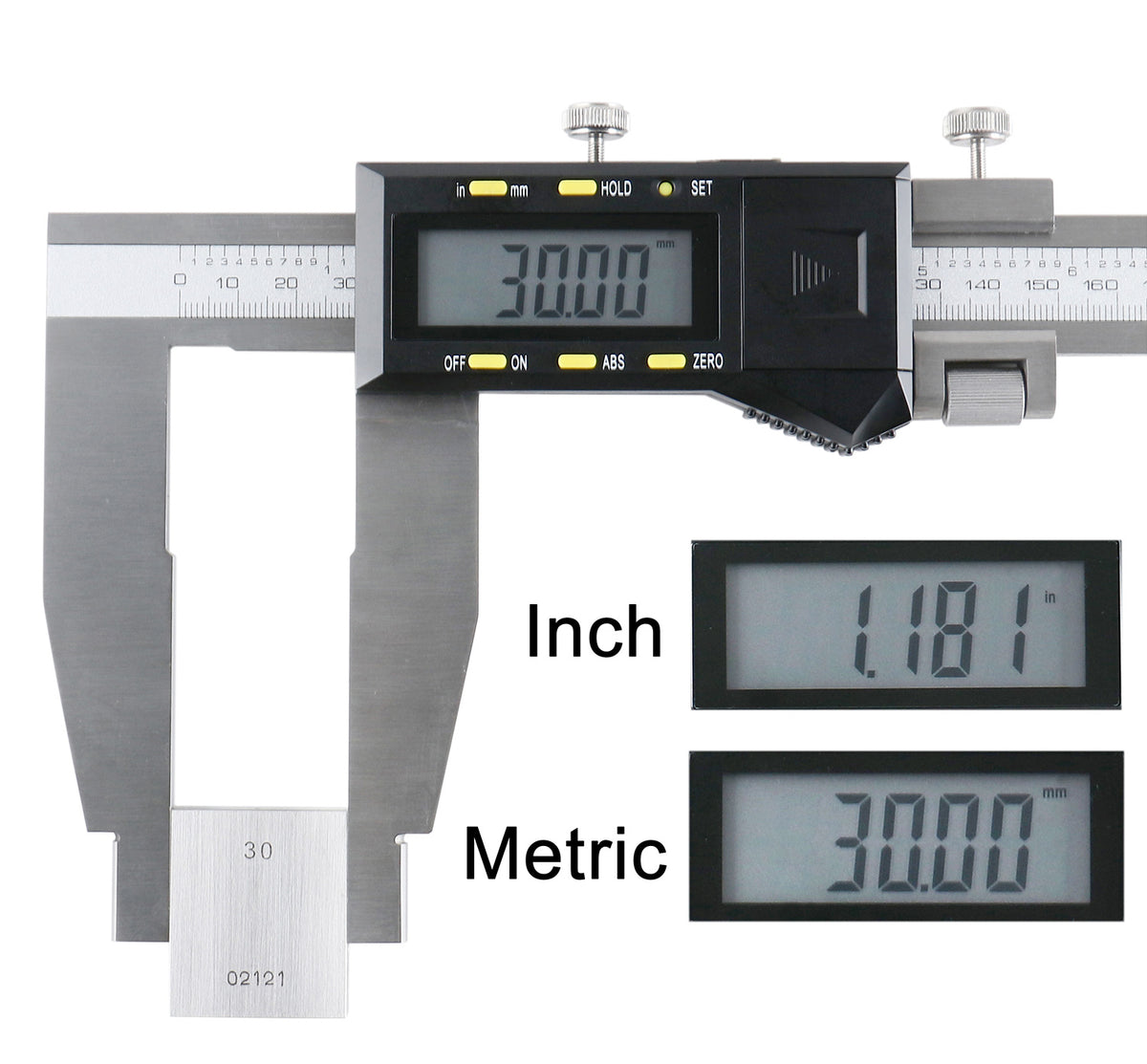 0-24''/0-600mm by 0.0005'' Heavy Duty Digital Caliper with Fine Adjustment, Ab11-1660