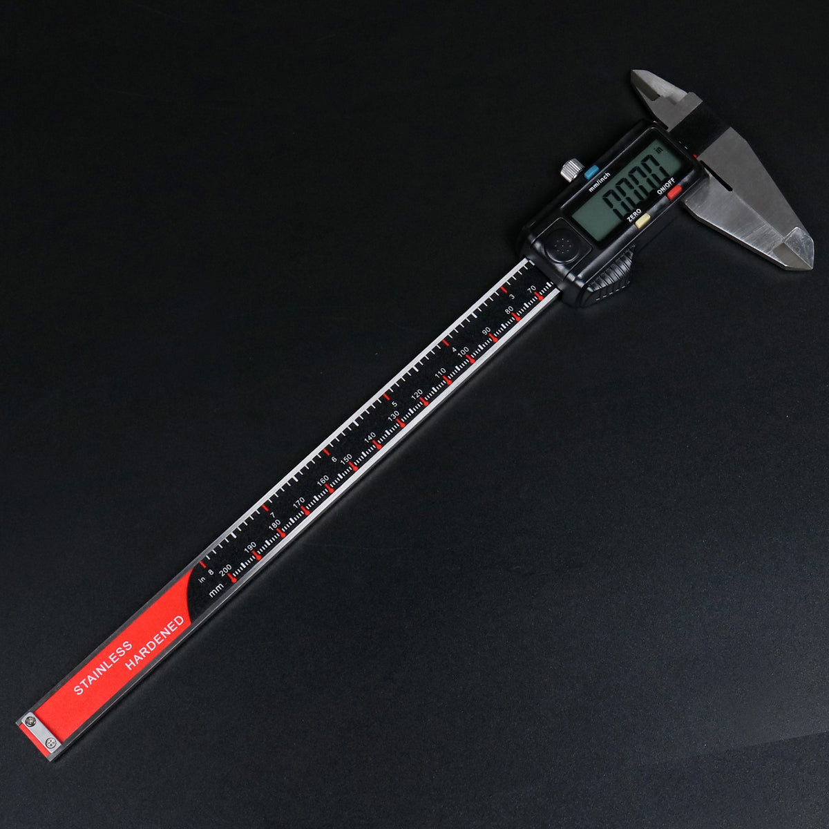 0-8'' / 0-200 mm Elctronic Digital Caliper with Extra Large Screen, Left-Hand, 0.0005''/0.01 mm Resolution, Ab11-L108