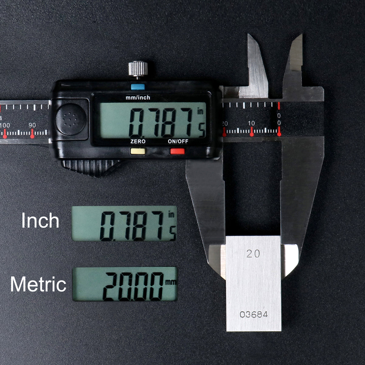 0-12'' / 0-300 mm Elctronic Digital Caliper with Extra Large Screen, Left-Hand, 0.0005''/0.01 mm Resolution, Ab11-L112