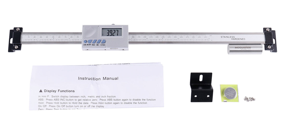 0-12''/0-300 mm by 0.0005''/0.01 mm Horizontal Electronic Digital DRO Scale Unit, Abho-0012