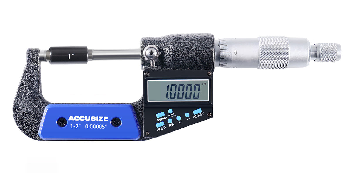 1-2''/25-50 mm by 0.00005''/0.001 mm 7-Key Electronic Digital Micrometer, Water Proof, Ac21-2022