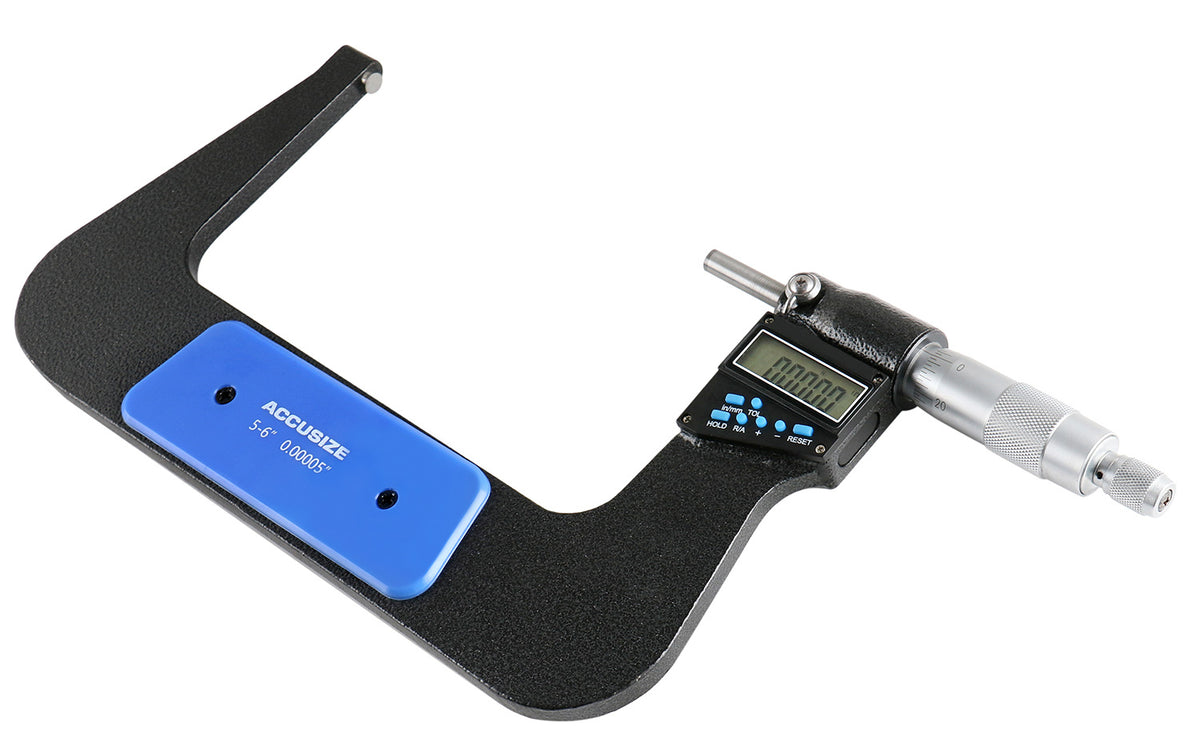 5-6''/125-150 mm 7 Keys Electronic Digital Outside Micrometers, 0.00005'' Or 0.001 mm Resolution, Ac21-6022