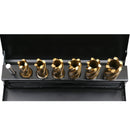 9/16" to 15/16", 7 pc TiN Coated H.S.S. Annular Cutter Set, 3/4'' Weldon Shank, 1'' Cutting, Plus a Pilot Pin, BC01-1000