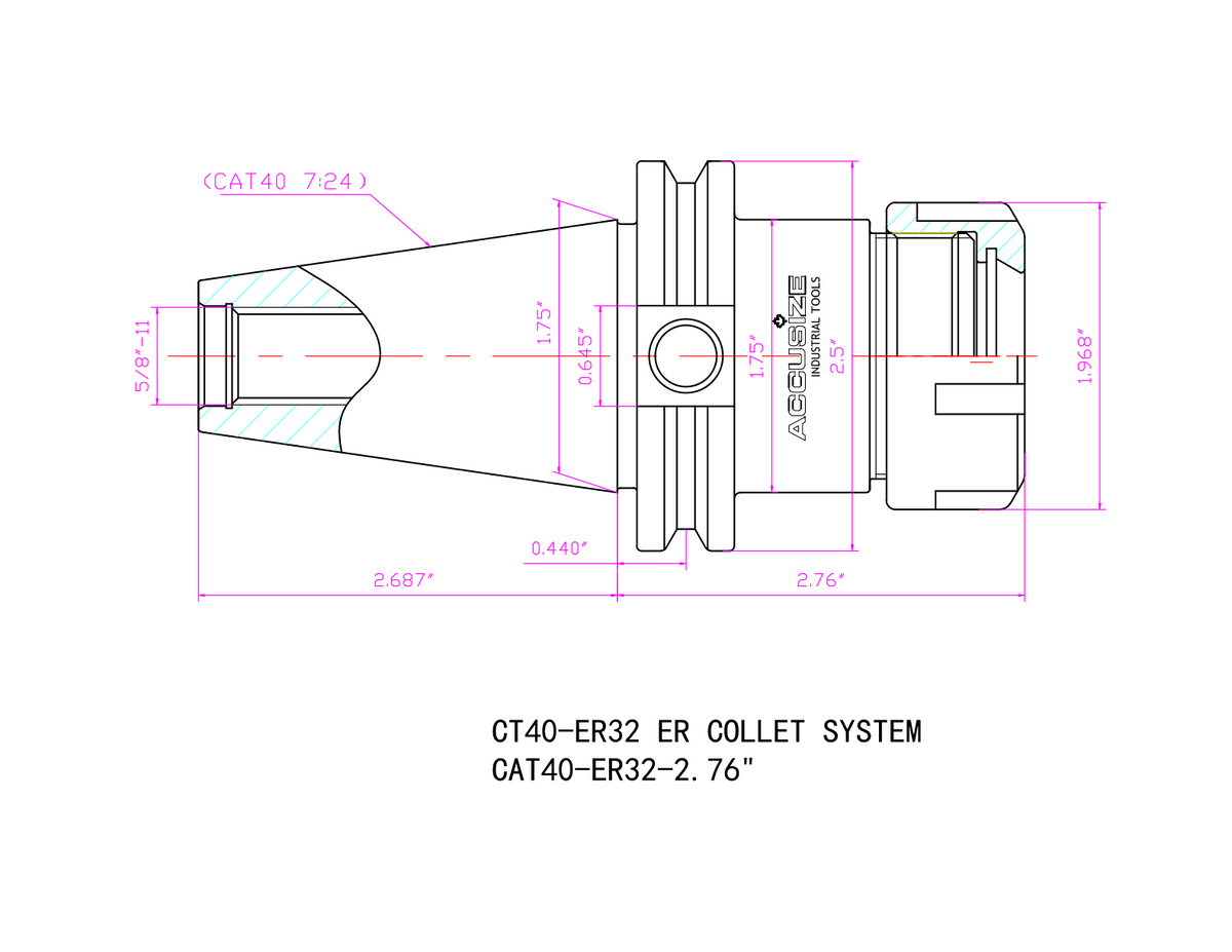 ER Collet Systems with CAT40 Shank