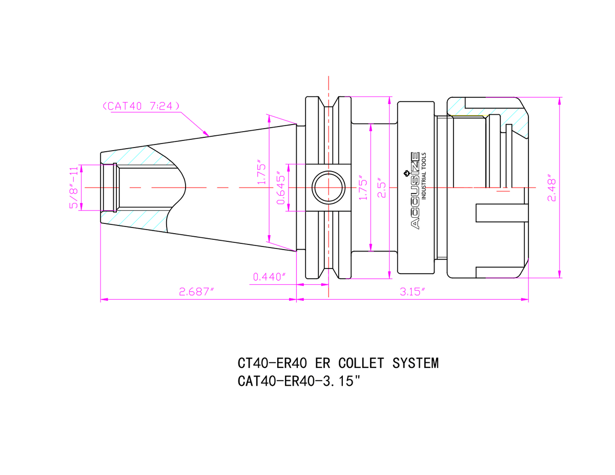 ER Collet Systems with CAT40 Shank