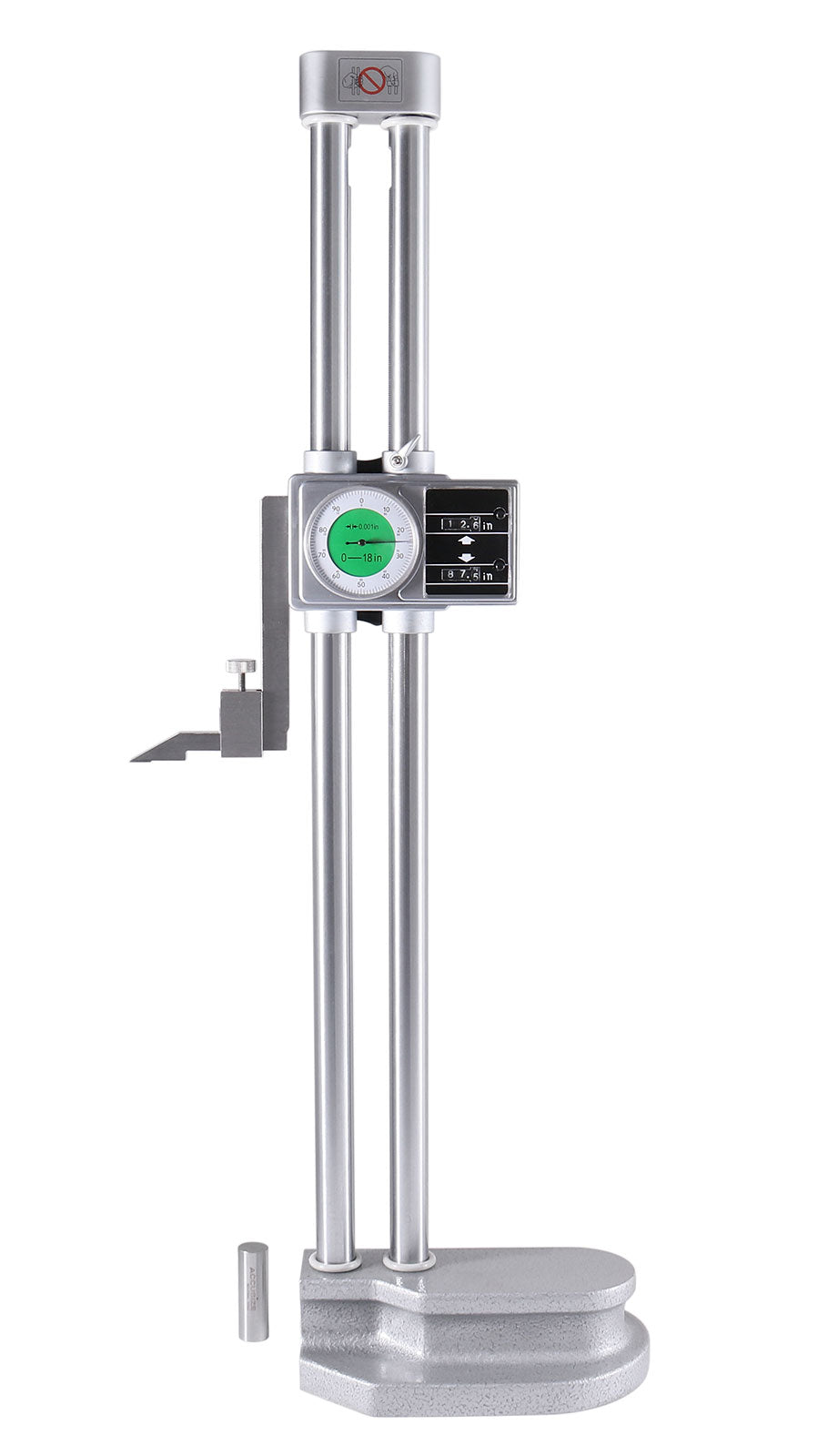 0-18'' by 0.001'' Double Beam Height Gage Stainless Steel, Hand Wheel Micro, Dbhg-0018