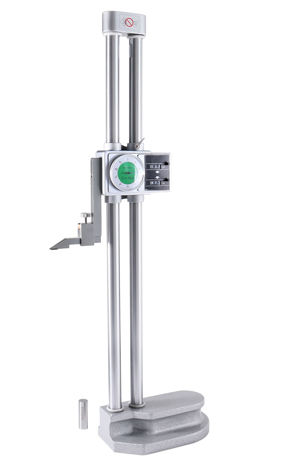 0-18'' by 0.001'' Double Beam Height Gage Stainless Steel, Hand Wheel Micro, Dbhg-0018