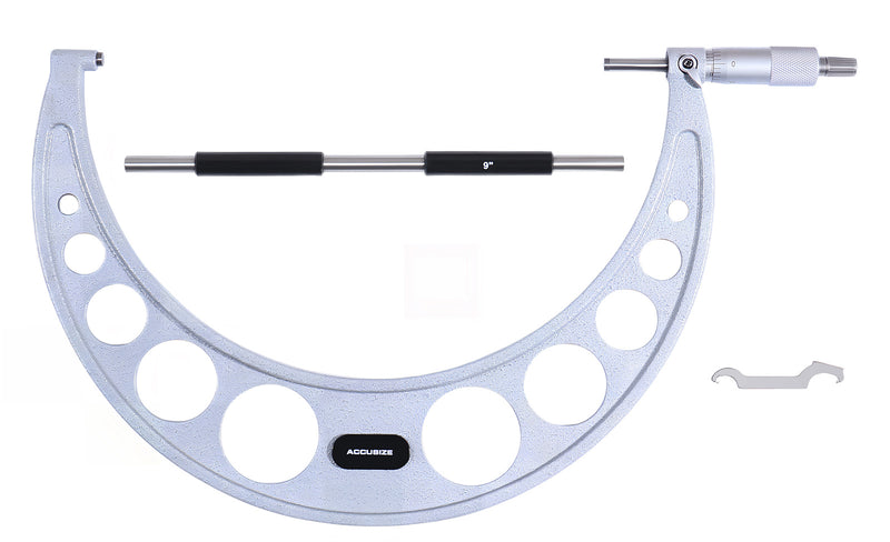9-10'' Ultra-Precision Carbide Tipped M-Type Outside Micrometer, Resolution 0.0001'', Eg00-0010