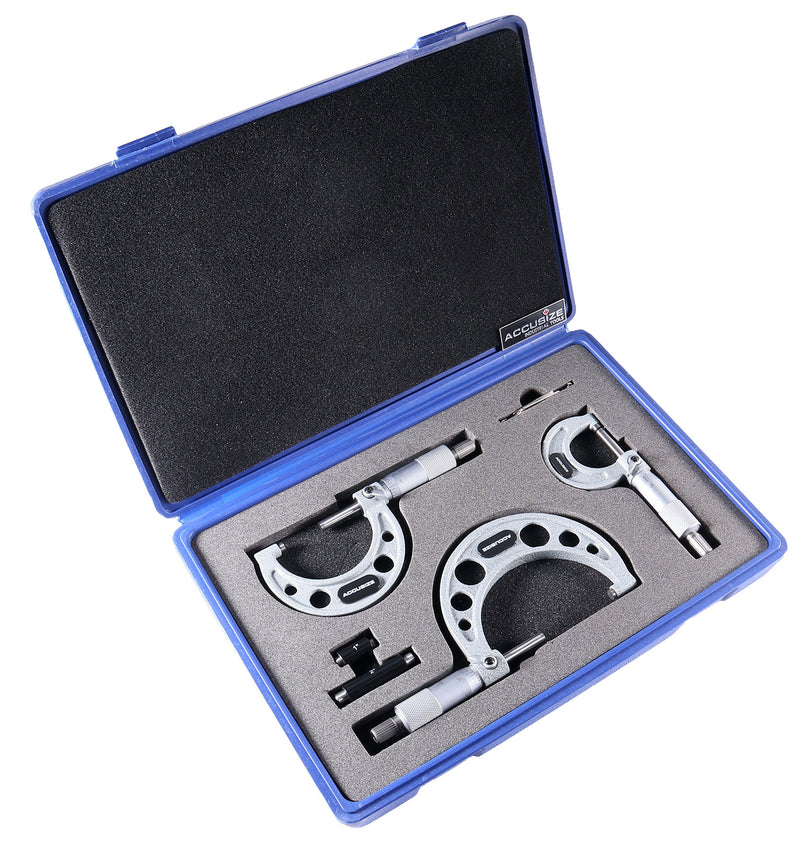 0-3 inch by 0.0001'' Ultra-Precision Outside Micrometers Carbide Tipped 3 Pc Set, Eg00-0903