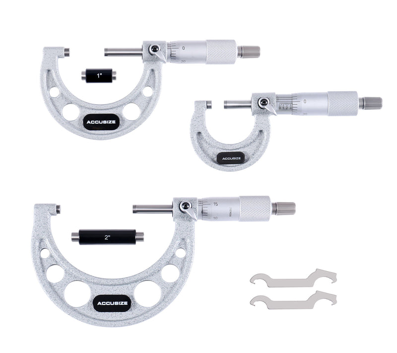 0-3 inch by 0.0001'' Ultra-Precision Outside Micrometers Carbide Tipped 3 Pc Set, Eg00-0903