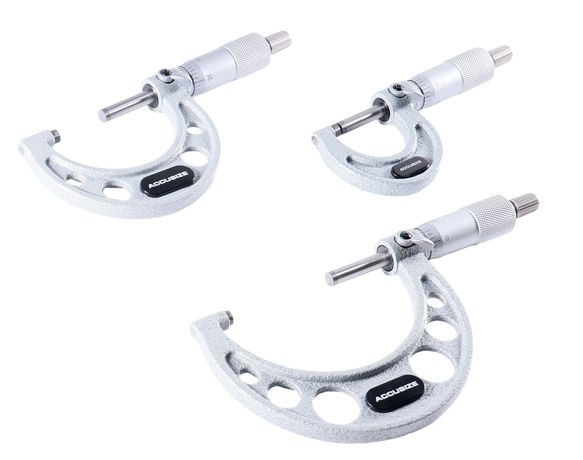 0-3 inch by 0.0001'' Ultra-Precision Outside Micrometers Carbide Tipped 3 Pc Set, Eg00-0903