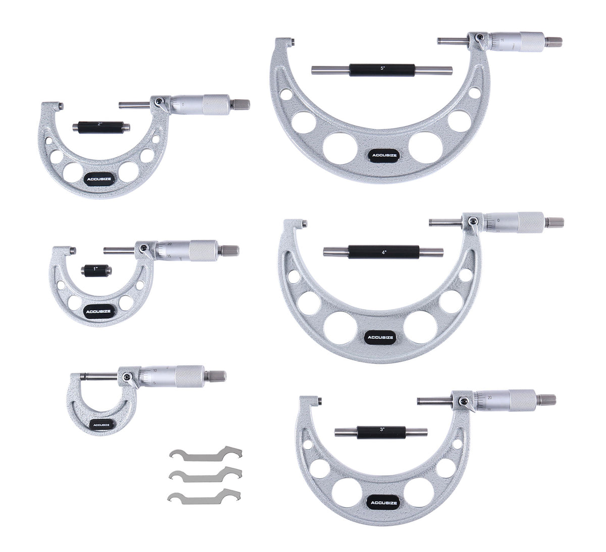Ensemble de micromètres extérieurs ultra-précis de 6 pièces (0-1 po, 1-2", 2-3" 3-4", 4-5" et 5-6") Plus un socle de micromètre portatif et un ensemble de jauges télescopiques de 6 pièces, 0906-C153