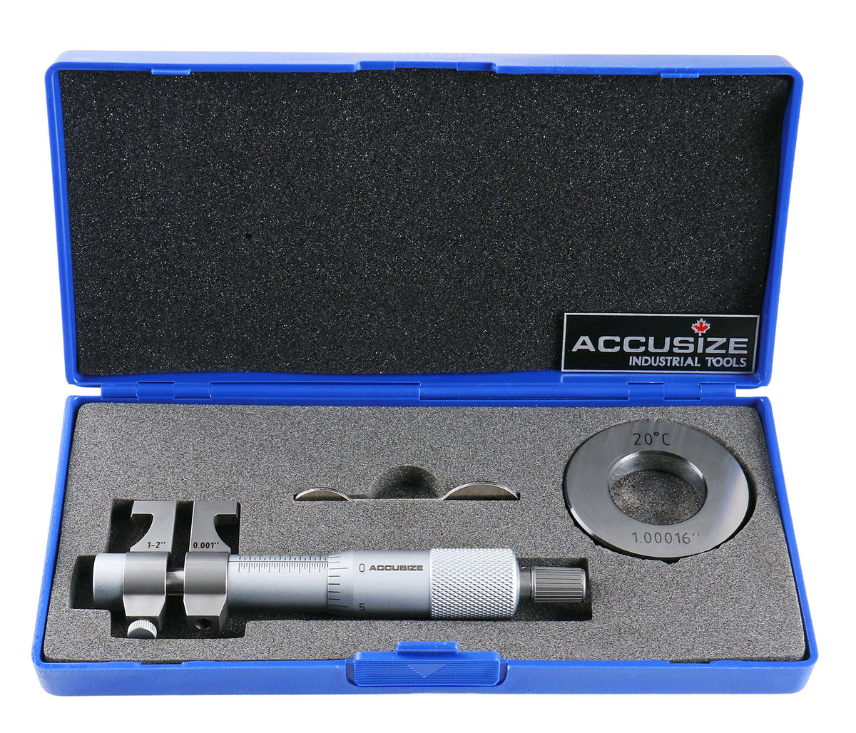0.2-1.2'' by 0.001'' Inside Micrometer, Satin Chrome Finished, Eg00-3221