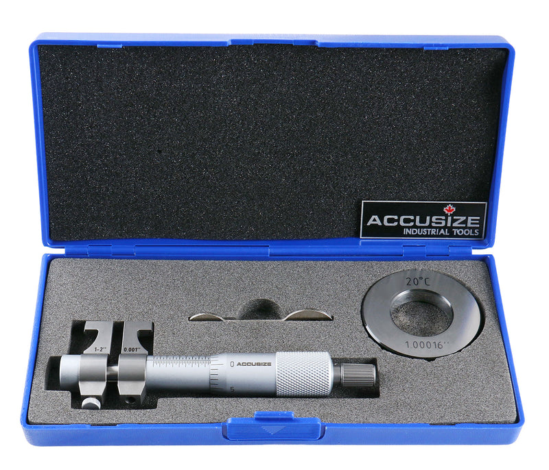 0.2-1.2'' by 0.001'' Inside Micrometer, Satin Chrome Finished, Eg00-3221