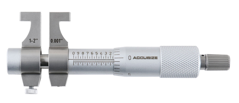 0.2-1.2'' by 0.001'' Inside Micrometer, Satin Chrome Finished, Eg00-3221