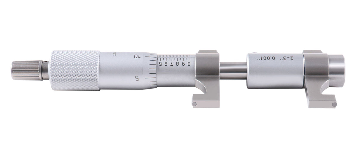 2-3'' by 0.001'' Inside Micrometer in Fitted Case, Satin Chrome Finished, Eg00-3223
