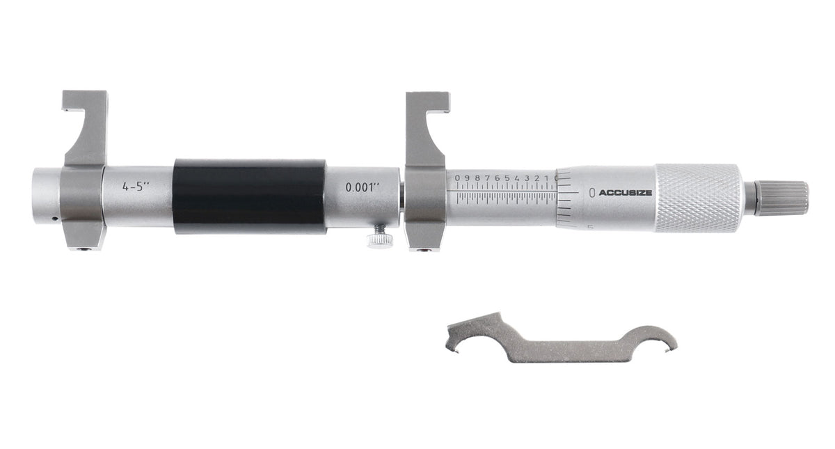 4-5'' by 0.001'' Inside Micrometer in Fitted Case, Satin Chrome Finished, Eg00-3225