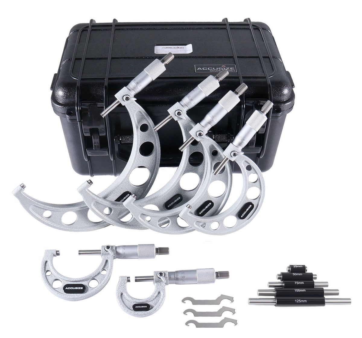 EG00-9150, 0 - 150 mm X 0,01 mm 6 pc/set, Ultra-Précision de Type M Ensembles de micromètres extérieurs