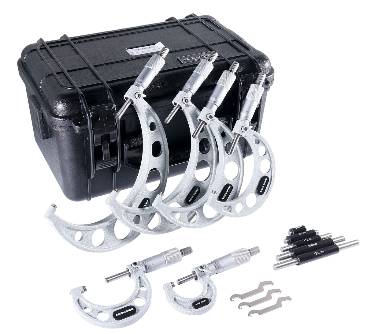 EG00-9150, 0 - 150 mm X 0,01 mm 6 pc/set, Ultra-Précision de Type M Ensembles de micromètres extérieurs