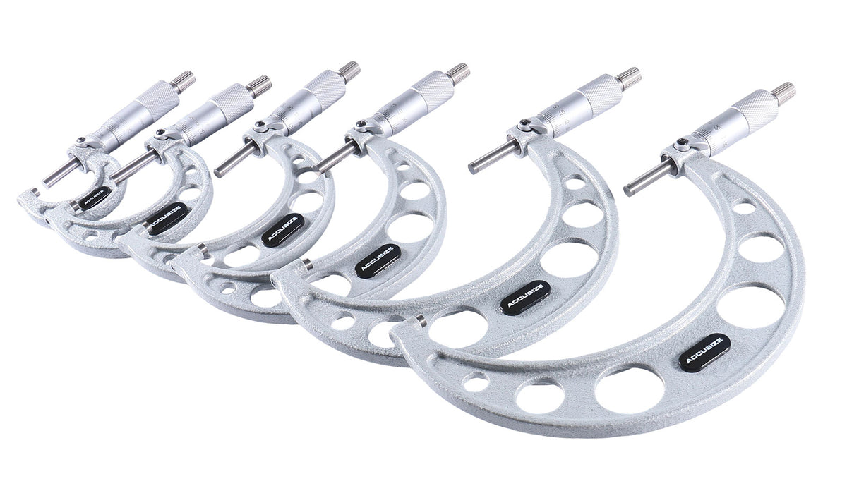 EG00-9150, 0 - 150 mm X 0,01 mm 6 pc/set, Ultra-Précision de Type M Ensembles de micromètres extérieurs