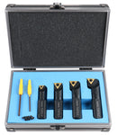 3/4" 4pc Indexable Stubby Length Boring Bar Set, w/Carbide TiN Coated TCMT Inserts and Extra Screws, EJ99-2180