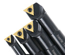 3/4" 4pc Indexable Stubby Length Boring Bar Set, w/Carbide TiN Coated TCMT Inserts and Extra Screws, EJ99-2180