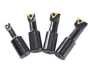 1" 4pc Indexable Stubby Length Boring Bar Set, w/Carbide TiN Coated TCMT Inserts and Extra Screws, EJ99-2182