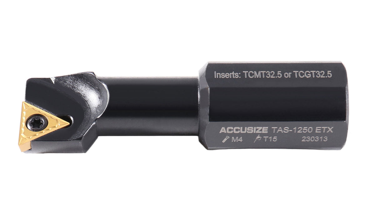 1" 4pc Indexable Stubby Length Boring Bar Set, w/Carbide TiN Coated TCMT Inserts and Extra Screws, EJ99-2182