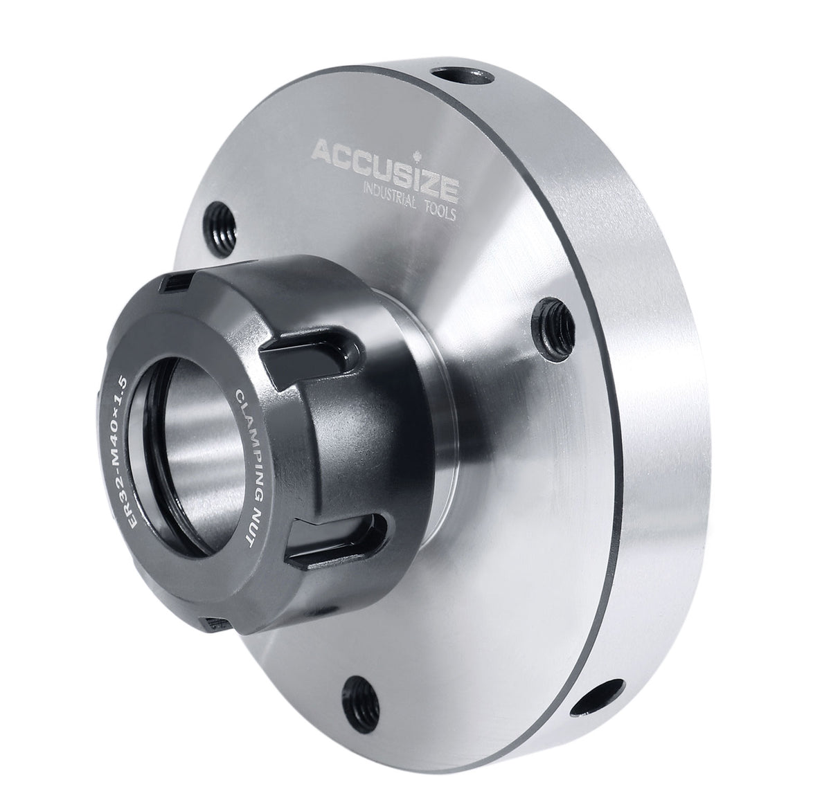 Er 32 Collet Chuck, 3.937" / 100mm Diameter Baseplate, 0.0016" Concentricity Backplate, Base Code Ii, Er32-0100