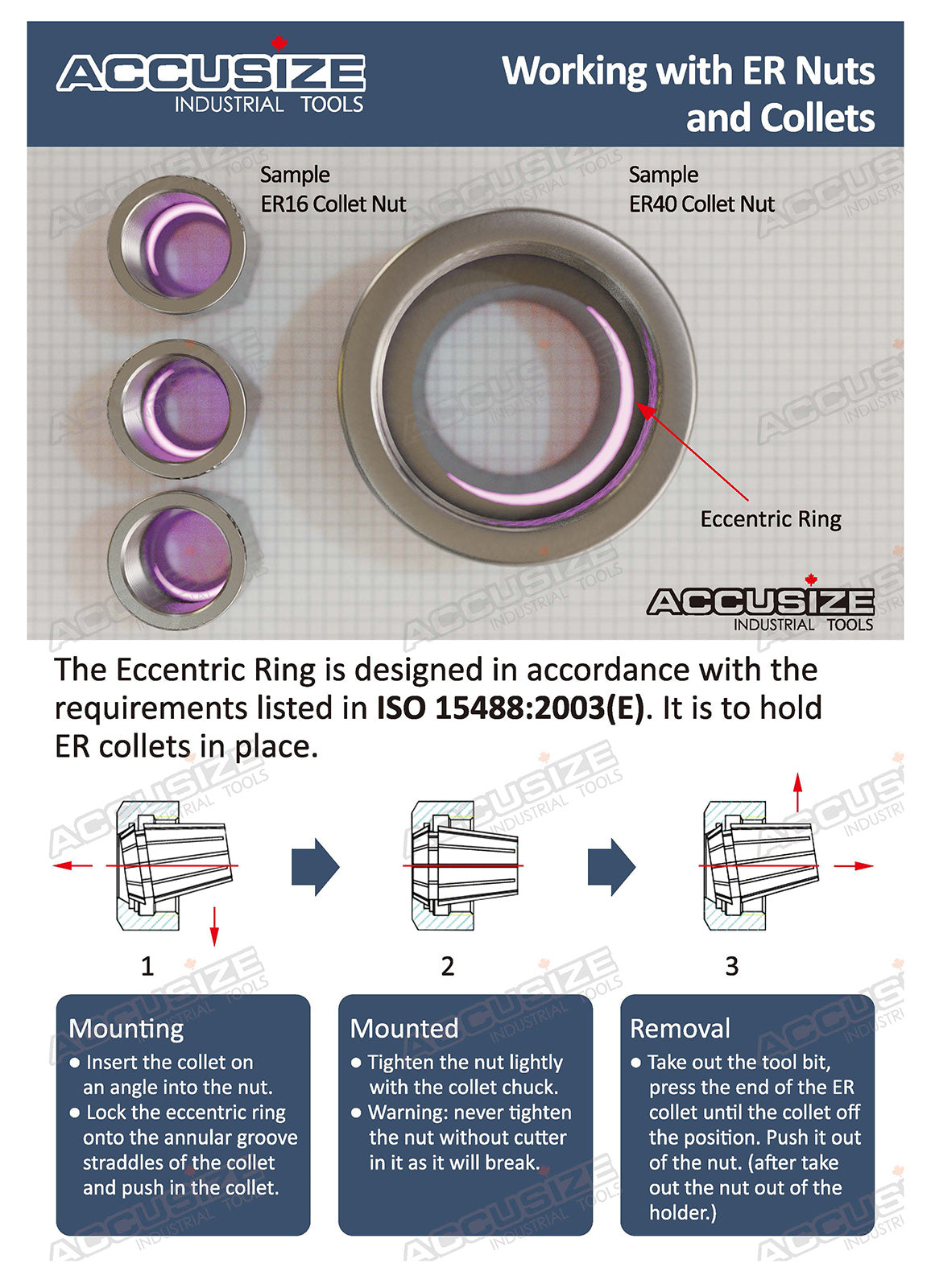 ER32 Collet Chuck, 3.149"/80mm Diameter Baseplate, 0.0016" Concentricity Backplate, Base Code I, ER32-0080