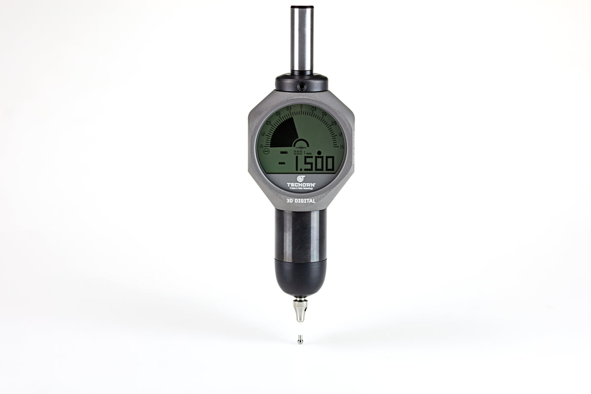 TSCHORN 3D Tester Edge Finder, Digital & Analogue, 1/2" Shank, 0.11" Sensing Tip, IP67, 4944-3012