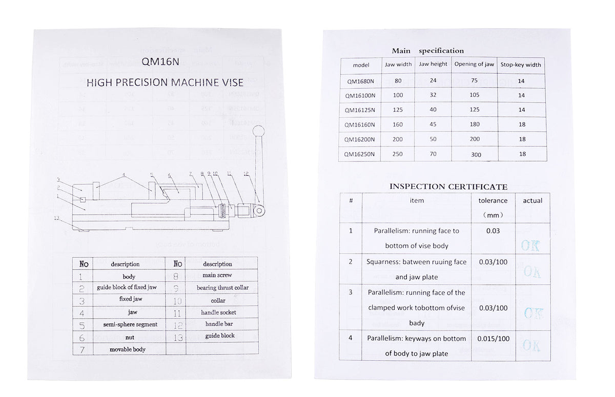 3'', 4'', 6'' Super-Lock Precision C.N.C. Machine Vise 0.0002 Inch