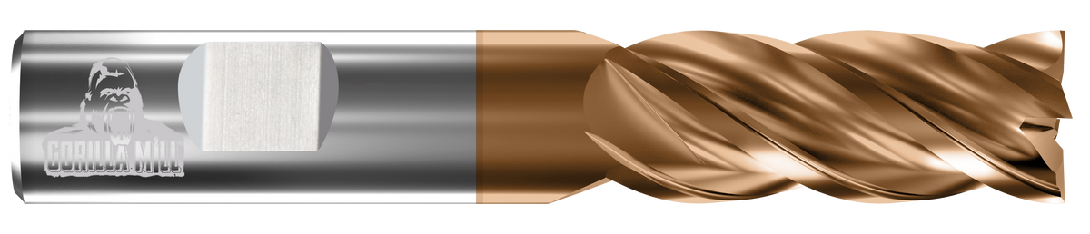 Gorilla 4 Flute Square End GMS² Coated & WTF Coated End Mills, Inch, Super Bitchin' Performance, Made in USA