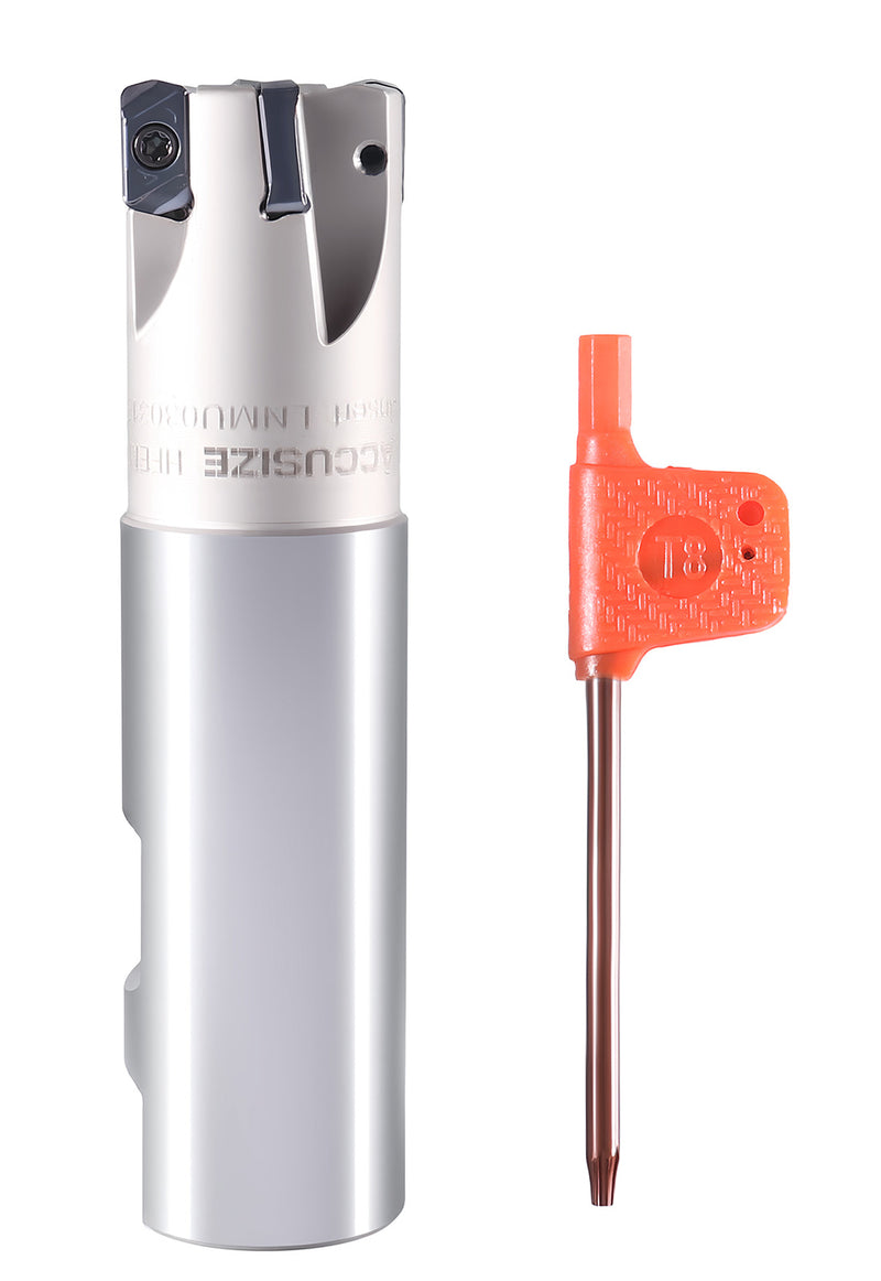 HFEM Indexable End Mills with Carbide, TiAlN Coated LNMU030312R Inserts,