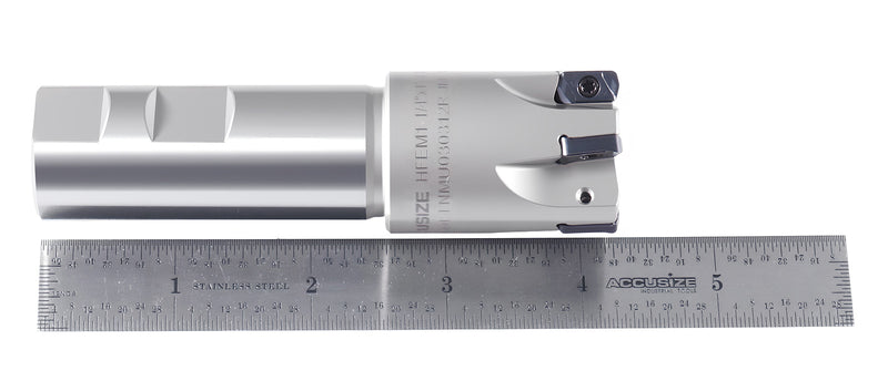 HFEM Indexable End Mills with Carbide, TiAlN Coated LNMU030312R Inserts,