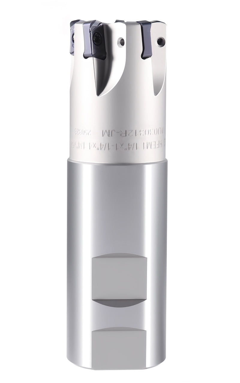 HFEM Indexable End Mills with Carbide, TiAlN Coated LNMU030312R Inserts,